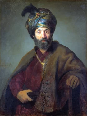 A Man in Oriental Costume 1635 by Rembrandt A Man in Oriental Costume 1635 by Rembrandt