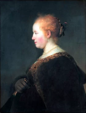 Young woman in profile 1632 by Rembrandt