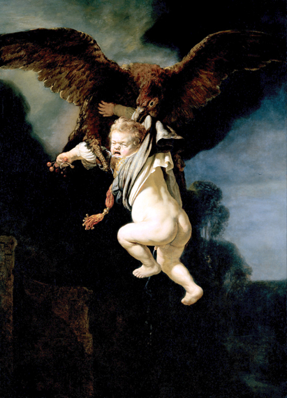The Abduction of Ganymede 1635 by Rembrandt, oil painting reproduction on canvas The Abduction of Ganymede 1635 by Rembrandt