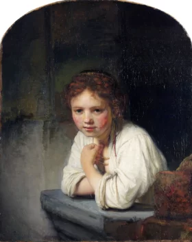 Girl at a Window 1645 by Rembrandt
