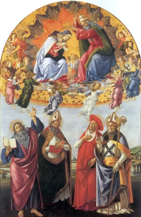 The Coronation Of Mary, The Altar Of San Marco 1492 by Sandro Botticelli