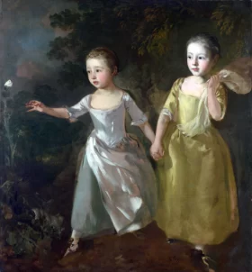 The Painters Daughters Chasing a Butterfly 1756 by Thomas Gainsborough The Painters Daughters Chasing a Butterfly 1756 by Thomas Gainsborough