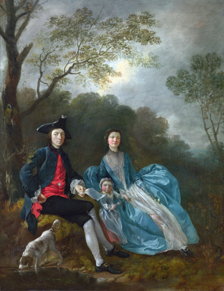 Portrait of the Artist with his Wife and Daughter 1748 by Thomas Gainsborough, oil painting reproduction on canvas Portrait of the Artist with his Wife and Daughter 1748 by Thomas Gainsborough