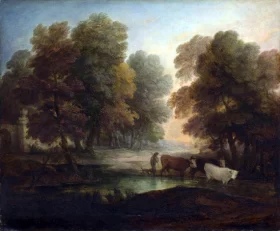 Boy Driving Cows near a Pool 1786 by Thomas Gainsborough Boy Driving Cows near a Pool 1786 by Thomas Gainsborough