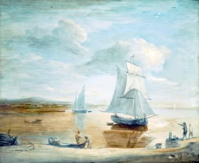 Coastal Scene with Sailing and Rowing Boats and Figures on the Shore 1783 by Thomas Gainsborough Coastal Scene with Sailing and Rowing Boats and Figures on the Shore 1783 by Thomas Gainsborough
