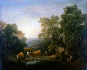 Rocky Wooded Landscape with Rustic Lovers 1773 by Thomas Gainsborough