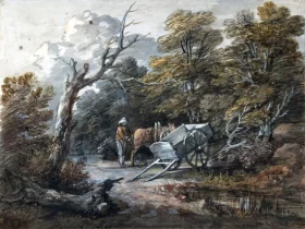 Woodland Scene with a Peasant, a Horse, and a Cart 1760 by Thomas Gainsborough