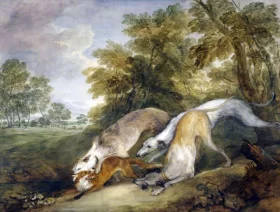 Hounds Hunting a Fox by Thomas Gainsborough