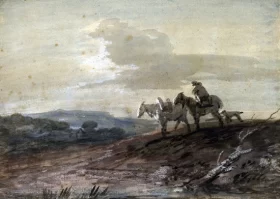 An Open Landscape at dusk by Thomas Gainsborough