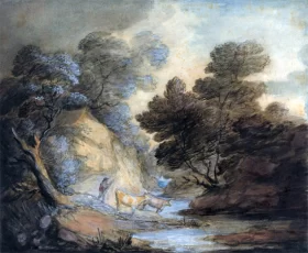 Cattle Watering by a Stream by Thomas Gainsborough