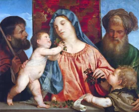 Madonna of the Cherries by Titian Vecellio