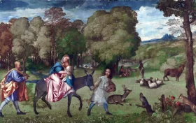 Flight into Egypt 1508 by Titian Vecellio