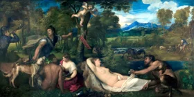 Jupiter and Antiope by Titian Vecellio