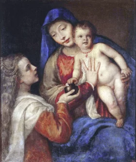 Madonna and Child with Mary Magdalene by Titian Vecellio