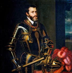 Emperor Charles V with a Baton by Titian Vecellio