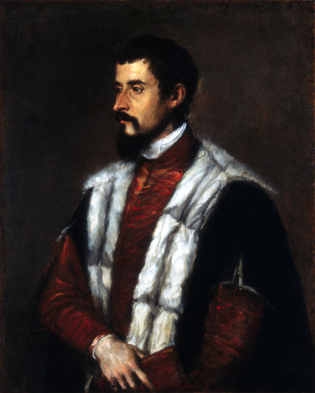 Portrait of a Gentleman 1561 by Titian Vecellio, oil painting reproduction on canvas Portrait of a Gentleman 1561 by Titian Vecellio