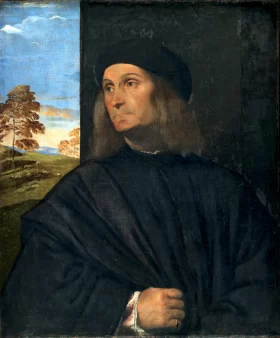 Portrait of the Venetian Painter Giovanni Bellini by Titian Vecellio