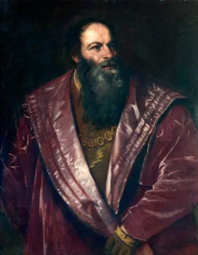 Portrait of Pietro Aretino 1545 by Titian Vecellio