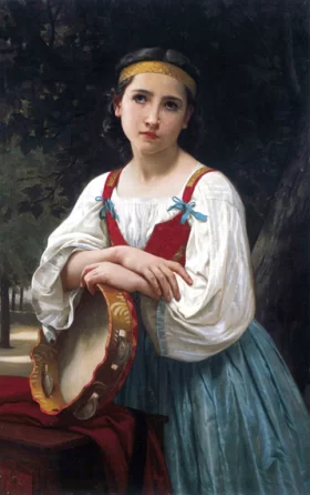Gypsy Girl with a Basque Drum (1867) by William-Adolphe Bouguereau Gypsy Girl with a Basque Drum (1867) by William-Adolphe Bouguereau