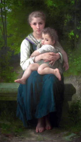 Two Sisters 1877 by William-Adolphe Bouguereau Two Sisters 1877 by William-Adolphe Bouguereau