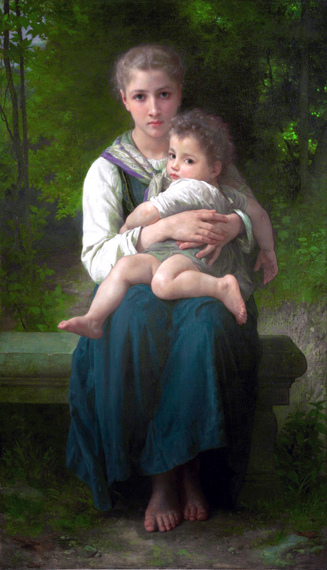Two Sisters 1877 by William-Adolphe Bouguereau