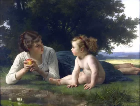 Temptation (1880) by William-Adolphe Bouguereau Temptation (1880) by William-Adolphe Bouguereau