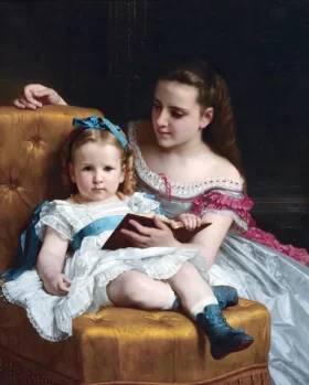 Portrait of Eva and Frances Johnston 1869 by William-Adolphe Bouguereau