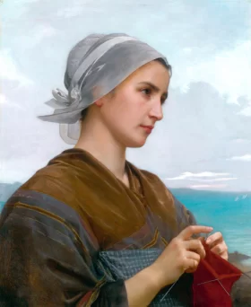 Tricoteuse Bretonne 1871 by William-Adolphe Bouguereau