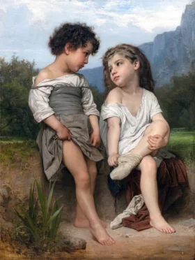 Au bord du ruisseau 1879 by William-Adolphe Bouguereau