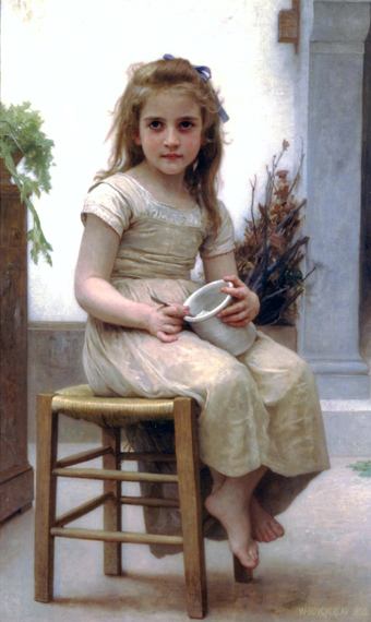 The Snack 1890 by William-Adolphe Bouguereau, oil painting reproduction on canvas The Snack 1890 by William-Adolphe Bouguereau