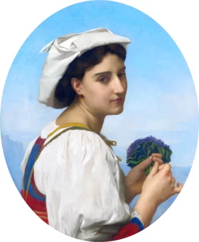 Le bouquet de violettes 1870 by William-Adolphe Bouguereau