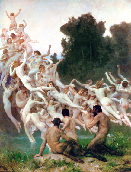 The Oreads 1902 by William-Adolphe Bouguereau, oil painting reproduction on canvas The Oreads 1902 by William-Adolphe Bouguereau