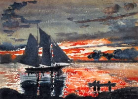 Sunset Fires 1880 by Winslow Homer Sunset Fires 1880 by Winslow Homer