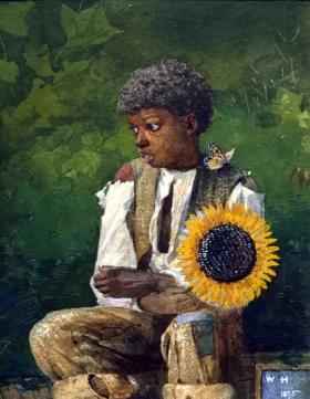 Taking Sunflower to Teacher 1875 by Winslow Homer Taking Sunflower to Teacher 1875 by Winslow Homer