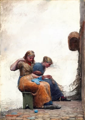 Mending the Nets, 1882 by Winslow Homer