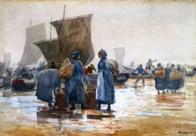 Fisherfolk on the Beach at Cullercoats 1881 by Winslow Homer Fisherfolk on the Beach at Cullercoats 1881 by Winslow Homer
