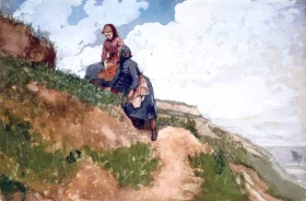 Girls on a Cliff, 1881 by Winslow Homer Girls on a Cliff, 1881 by Winslow Homer