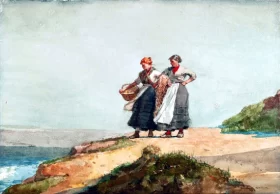Looking out to Sea, Cullercoats, 1882 by Winslow Homer Looking out to Sea, Cullercoats, 1882 by Winslow Homer
