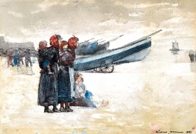 On the Beach, Tynemouth 1881 by Winslow Homer On the Beach, Tynemouth 1881 by Winslow Homer