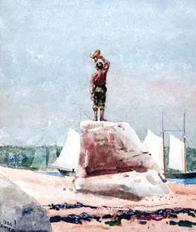 Boy Hailing Schooners, 1880 by Winslow Homer Boy Hailing Schooners, 1880 by Winslow Homer