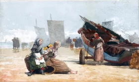 Beach Scene, Cullercoats 1881 by Winslow Homer Beach Scene, Cullercoats 1881 by Winslow Homer