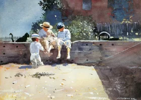 Boys and Kitten 1873 by Winslow Homer Boys and Kitten 1873 by Winslow Homer