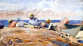 Three Boys on the Shore 1873 by Winslow Homer Three Boys on the Shore 1873 by Winslow Homer