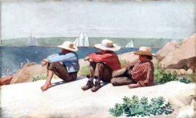 Watching the Ships, Gloucester 1875 by Winslow Homer Watching the Ships, Gloucester 1875 by Winslow Homer