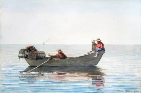 Three Boys in a Dory with Lobster Pots 1875 by Winslow Homer Three Boys in a Dory with Lobster Pots 1875 by Winslow Homer