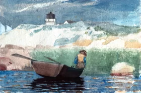 Boy in Boat, Gloucester by Winslow Homer Boy in Boat, Gloucester by Winslow Homer