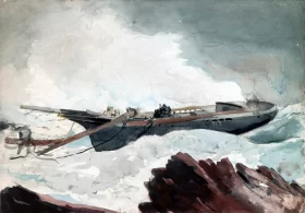 The wrecked Schooner by Winslow Homer The wrecked Schooner by Winslow Homer