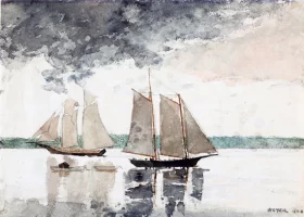 Two Schooners, 1880 by Winslow Homer Two Schooners, 1880 by Winslow Homer