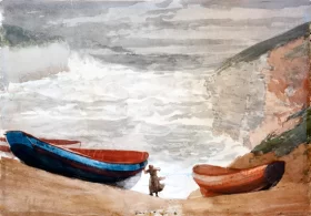 English Coastal Scene, 1878 by Winslow Homer English Coastal Scene, 1878 by Winslow Homer