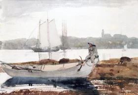 Gloucester Harbor and Dory, 1880 by Winslow Homer Gloucester Harbor and Dory, 1880 by Winslow Homer